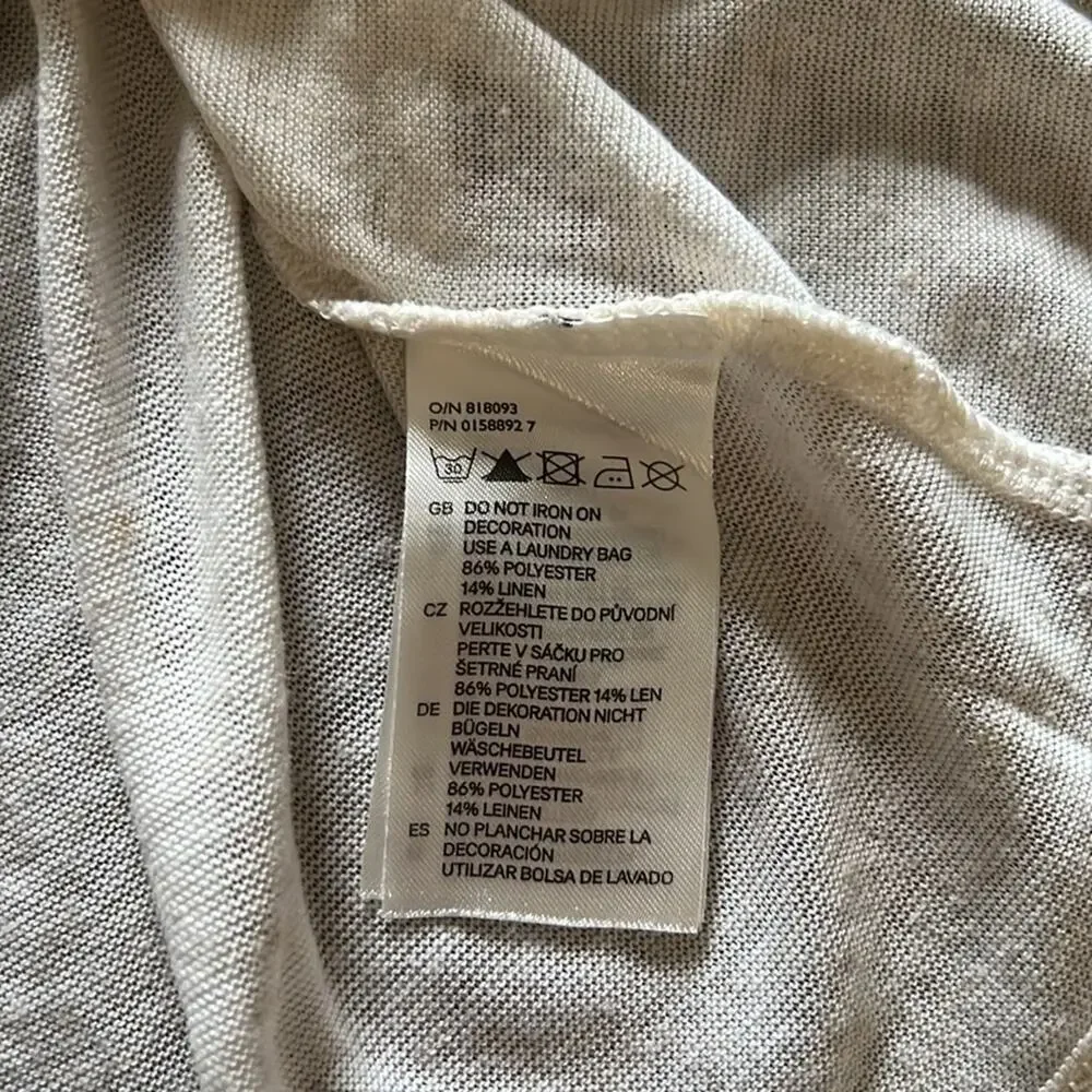H&M Beige Oatmeal Fleck Knit Top wi Jewel Embellishments Woman Size Medium Y2K - Picture 9 of 9